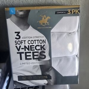 Beverly Hills Polo Club Soft Cotton V-Neck Tees 3-Pack